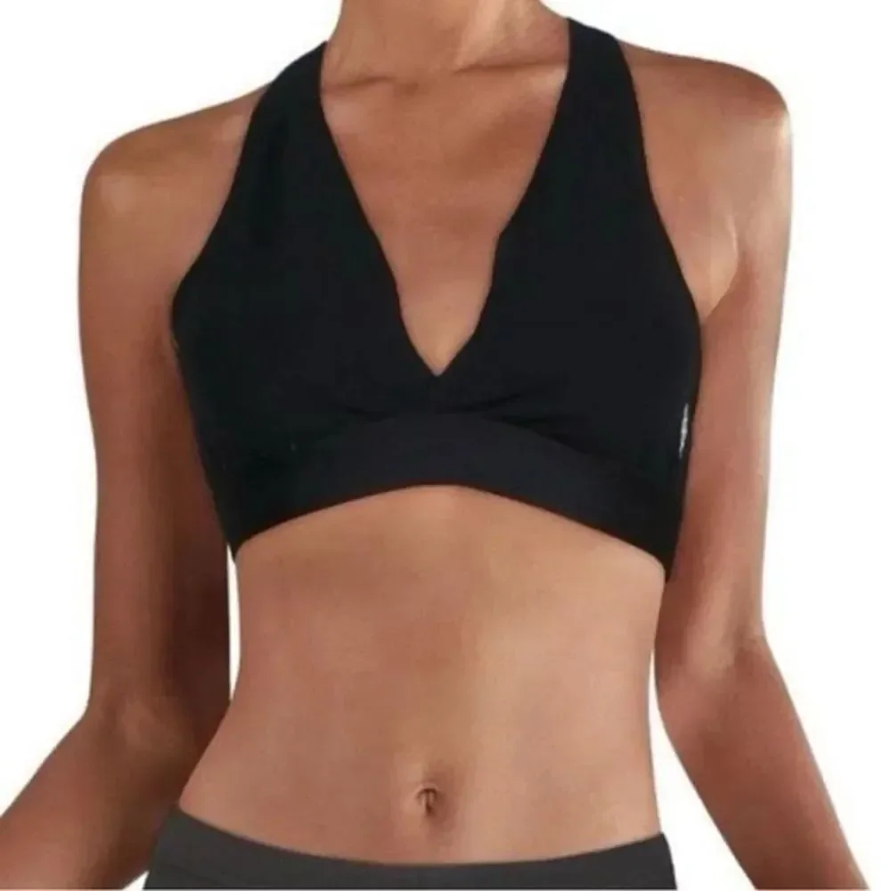 Free People Women's Blaze it Up Racerback Sports Bra in Black Size M/L